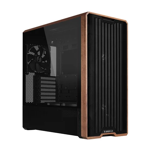 Lian Li Lancool 217 Wood Edition E-ATX Mid Tower Tempered Glass Panel Black Pc Cabinet With Pre-installed High-Performance Fans ( G99-LAN217X-IN )