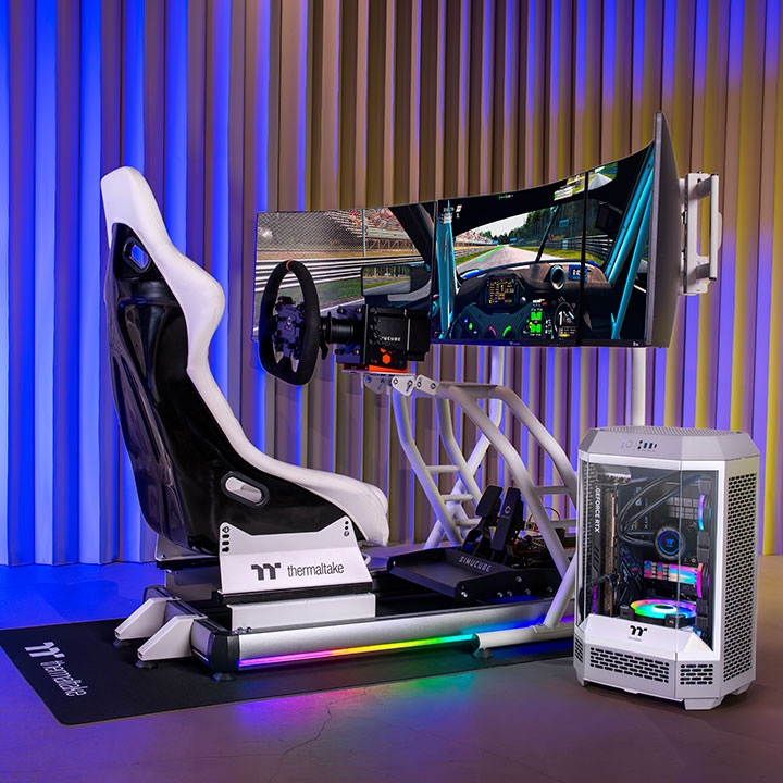 Thermaltake Triple Racing Monitor Stand Snow White ( GEA-RMS-TMSWHT-01 ) - Image 6
