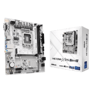 ASRock H610M-X D5 Gen5 Micro ATX Motherboard ( Intel Socket LGA1700, Supports Intel 14th, 13th & 12th Gen Intel Core Processors, 2 x DDR5 RAM Slots, Max 128GB RAM Support )