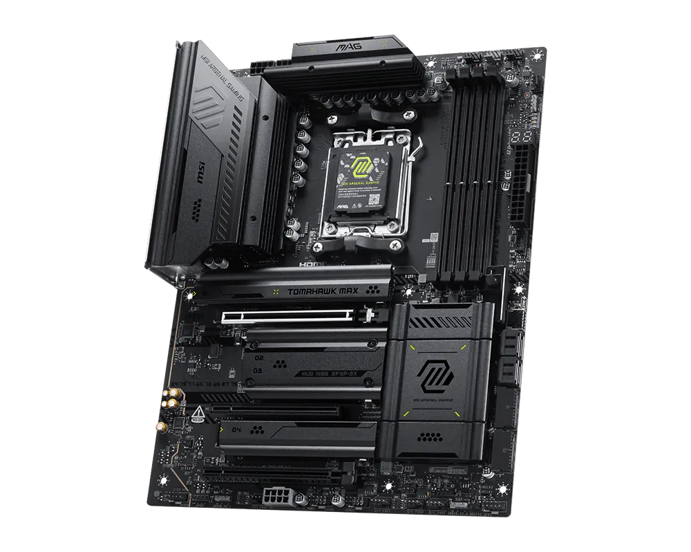 MSI MAG X870E TOMAHAWK MAX WIFI ATX Motherboard ( AMD Socket AM5, Supports AMD Ryzen 9000, 8000, 7000 Series Desktop Processors, 4x DDR5 RAM Slots, Max 256GB RAM ) - Image 4
