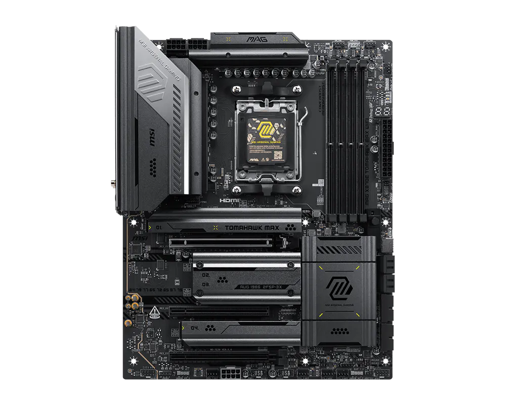 MSI MAG X870E TOMAHAWK MAX WIFI ATX Motherboard ( AMD Socket AM5, Supports AMD Ryzen 9000, 8000, 7000 Series Desktop Processors, 4x DDR5 RAM Slots, Max 256GB RAM ) - Image 2