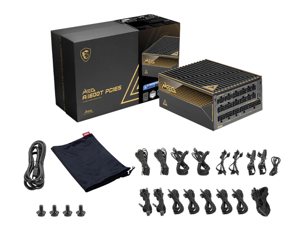 Msi MEG Ai1600T PCIE5 1600W 80 PLUS Titanium Fully Modular Power Supply Unit - Image 6