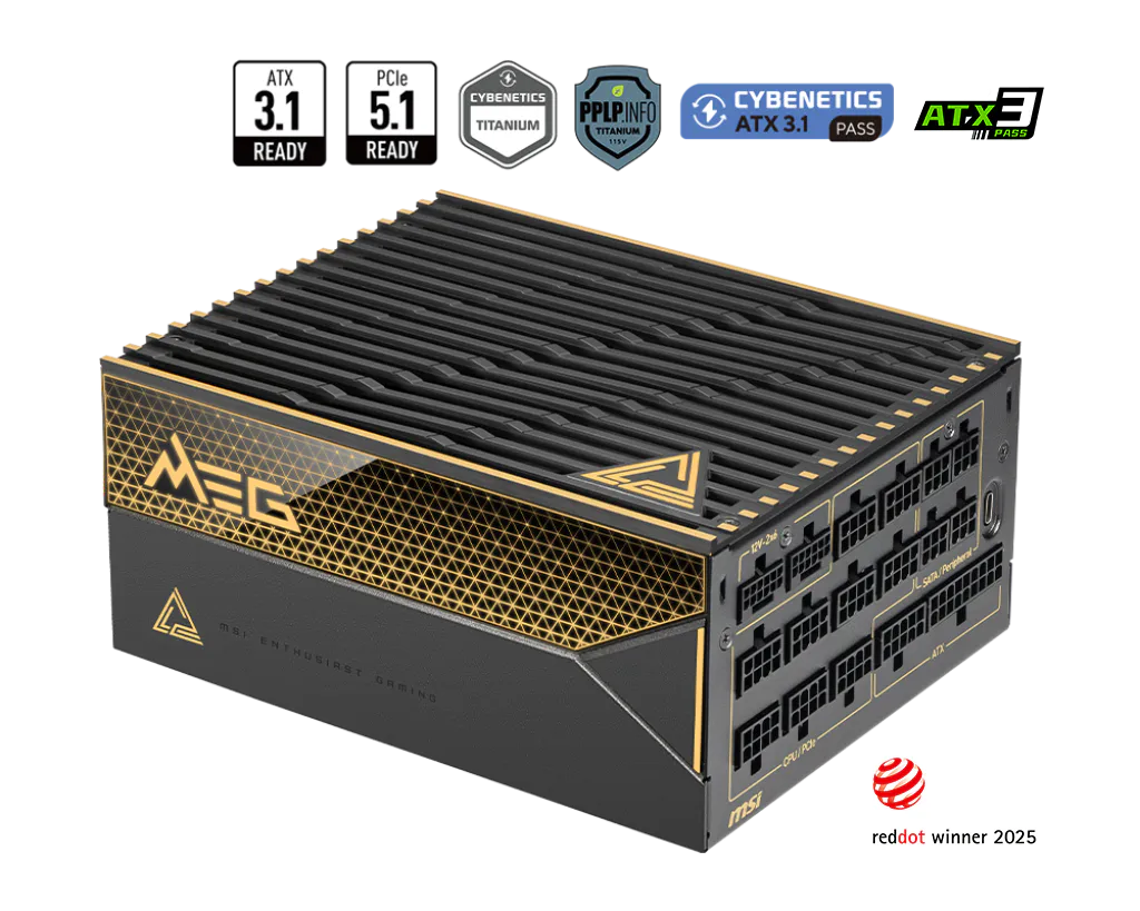 Msi MEG Ai1600T PCIE5 1600W 80 PLUS Titanium Fully Modular Power Supply Unit - Image 2