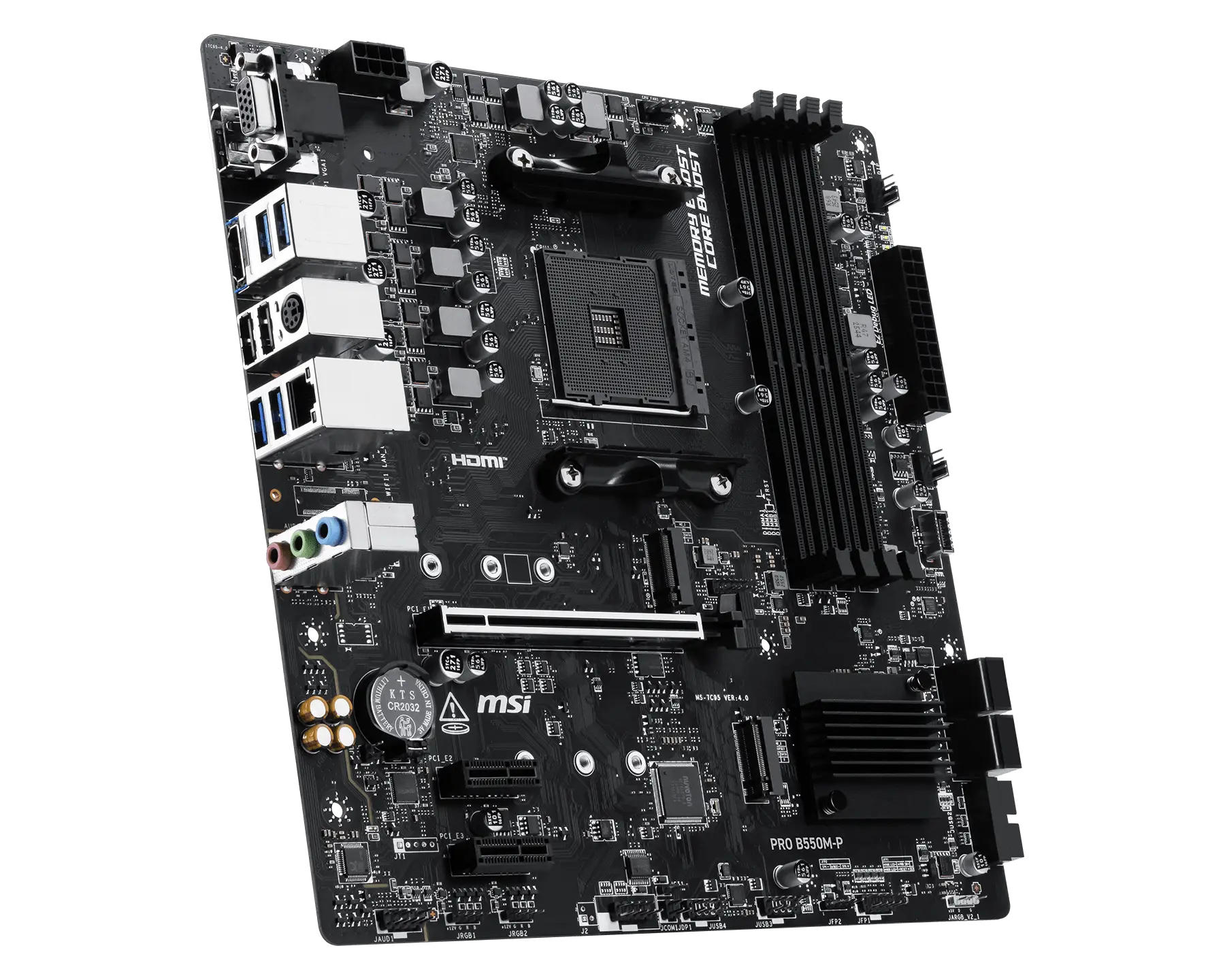 MSI PRO B550M-P mATX Motherboard ( AMD Socket AM4, Supports AMD Ryzen 5000, 5000 G, 4000 G, 3000 and 3000 G-Series Desktop Processors , 4x DDR4 RAM Slots, Max 128GB RAM ) - Image 3