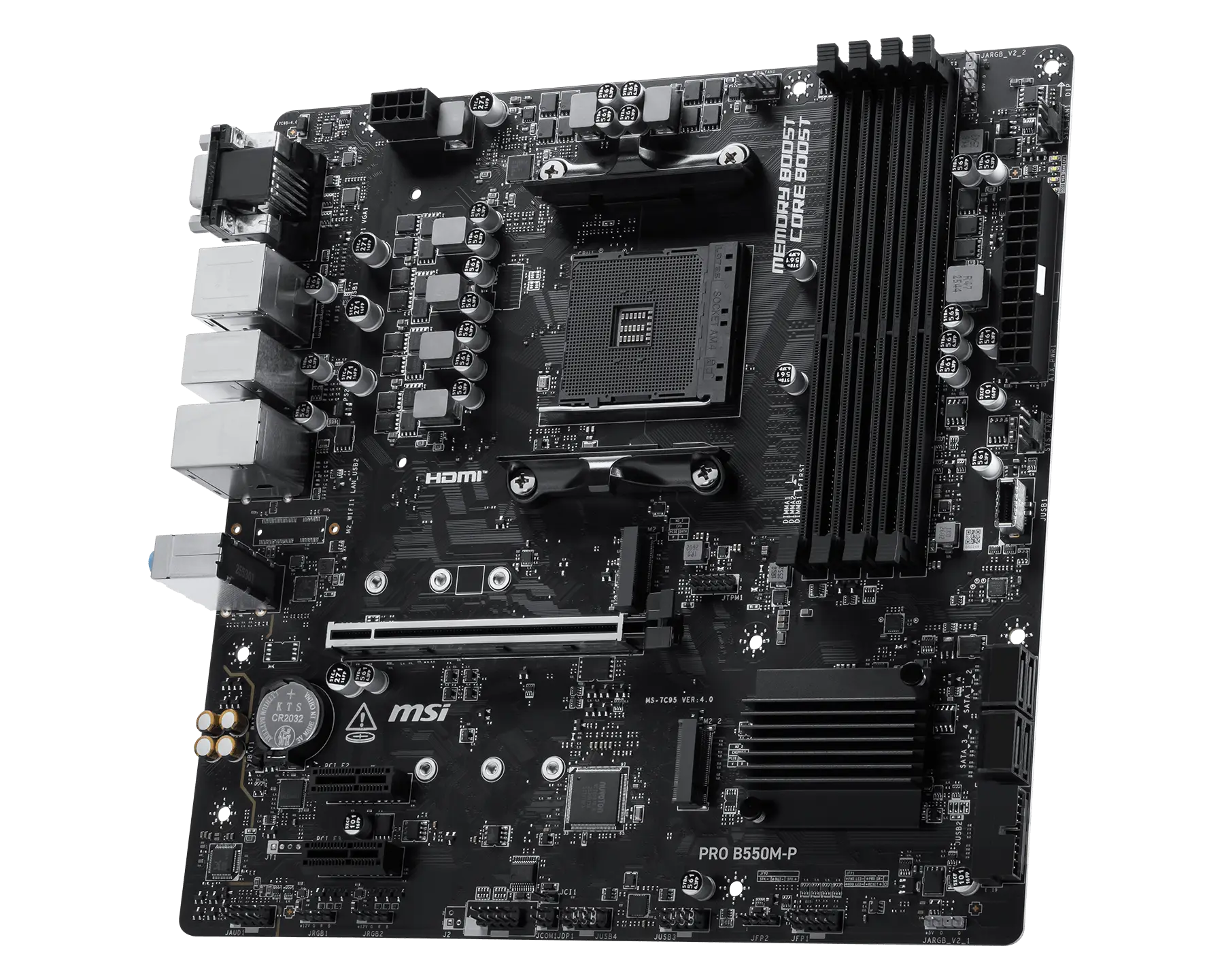 MSI PRO B550M-P mATX Motherboard ( AMD Socket AM4, Supports AMD Ryzen 5000, 5000 G, 4000 G, 3000 and 3000 G-Series Desktop Processors , 4x DDR4 RAM Slots, Max 128GB RAM ) - Image 4