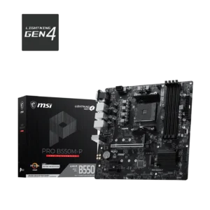 MSI PRO B550M-P mATX Motherboard ( AMD Socket AM4, Supports AMD Ryzen 5000, 5000 G, 4000 G, 3000 and 3000 G-Series Desktop Processors , 4x DDR4 RAM Slots, Max 128GB RAM )
