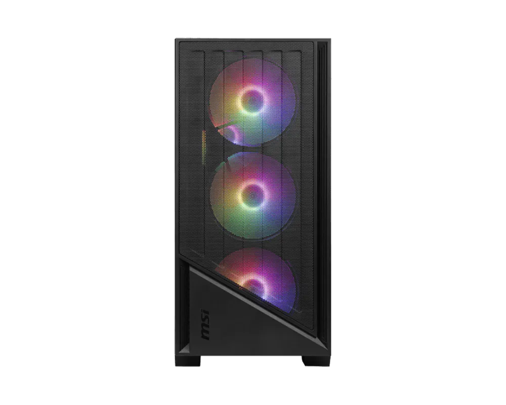MSI PRO FORGE M051A Micro-ATX Mini Tower 3 mm thick Tempered Glass Panel Black Pc Cabinet With Pre-installed Auto RGB Fans - Image 3