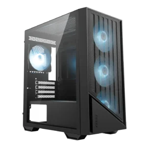 MSI PRO FORGE M051R Micro-ATX Mini Tower Tempered Glass Panel Black Pc Cabinet With Pre-installed ARGB Fans 