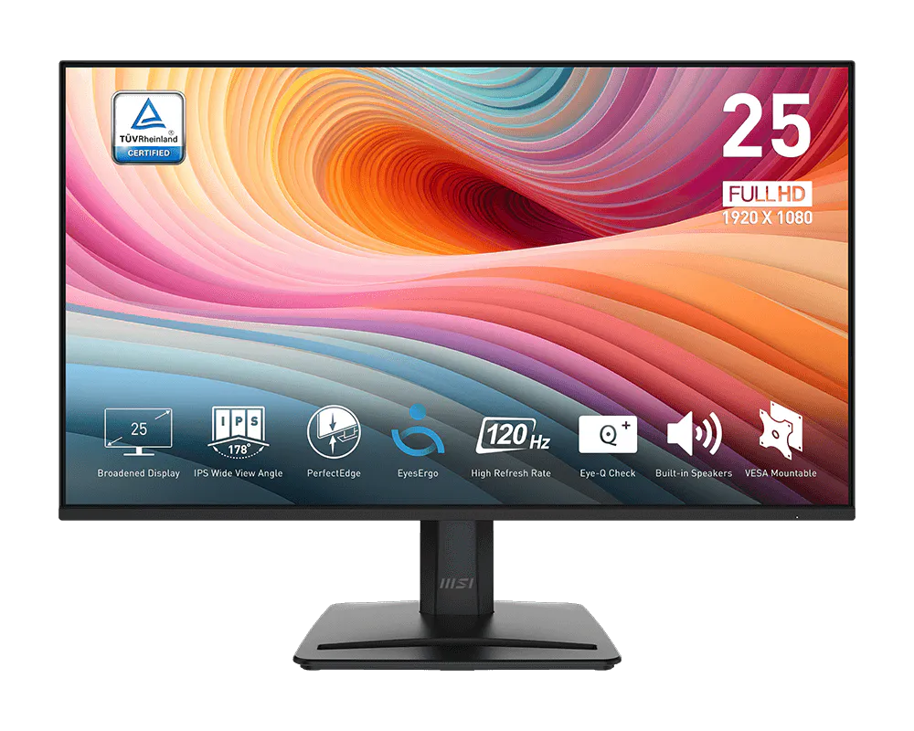 MSI PRO MP251 E2 24.5-Inch Flat IPS FHD 120Hz 1ms (MPRT) / 4ms (GTG) Built-in Speakers Adaptive-Sync Support Anti-glare Business Productivity Monitor - Image 2