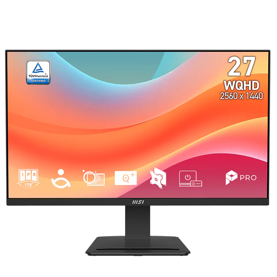 MSI PRO MP273Q E7 27-Inch Flat IPS WQHD 75Hz 1ms (MPRT) / 4ms (GtG) Adaptive-Sync Anti-glare HDR Ready Business Monitor