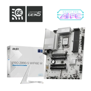 MSI PRO Z890-S WIFI6E W ATX Motherboard ( Intel Socket LGA 1851, Supports Intel Core Ultra Processors (Series 2), 4x DDR5 RAM Slots, Max 256GB RAM )