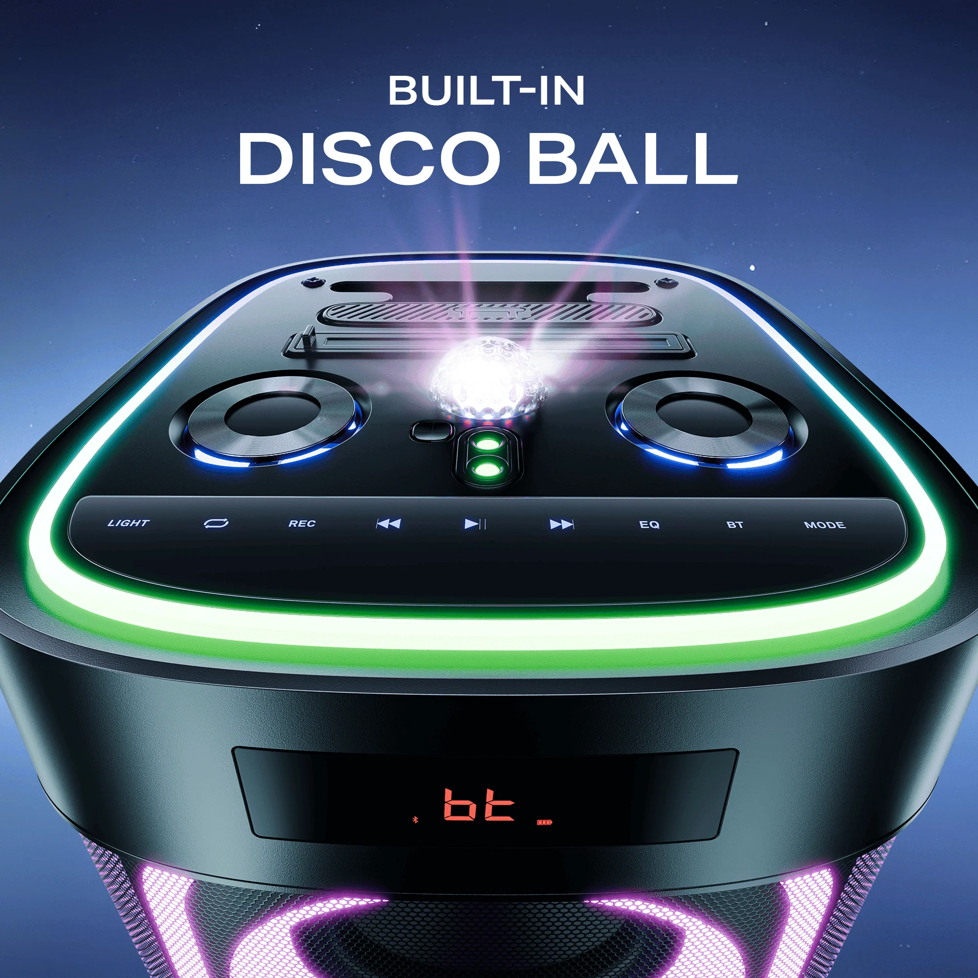 boAt PartyPal 700 Premium Black 300W Sound RGB Lights Bluetooth Speaker - Image 2