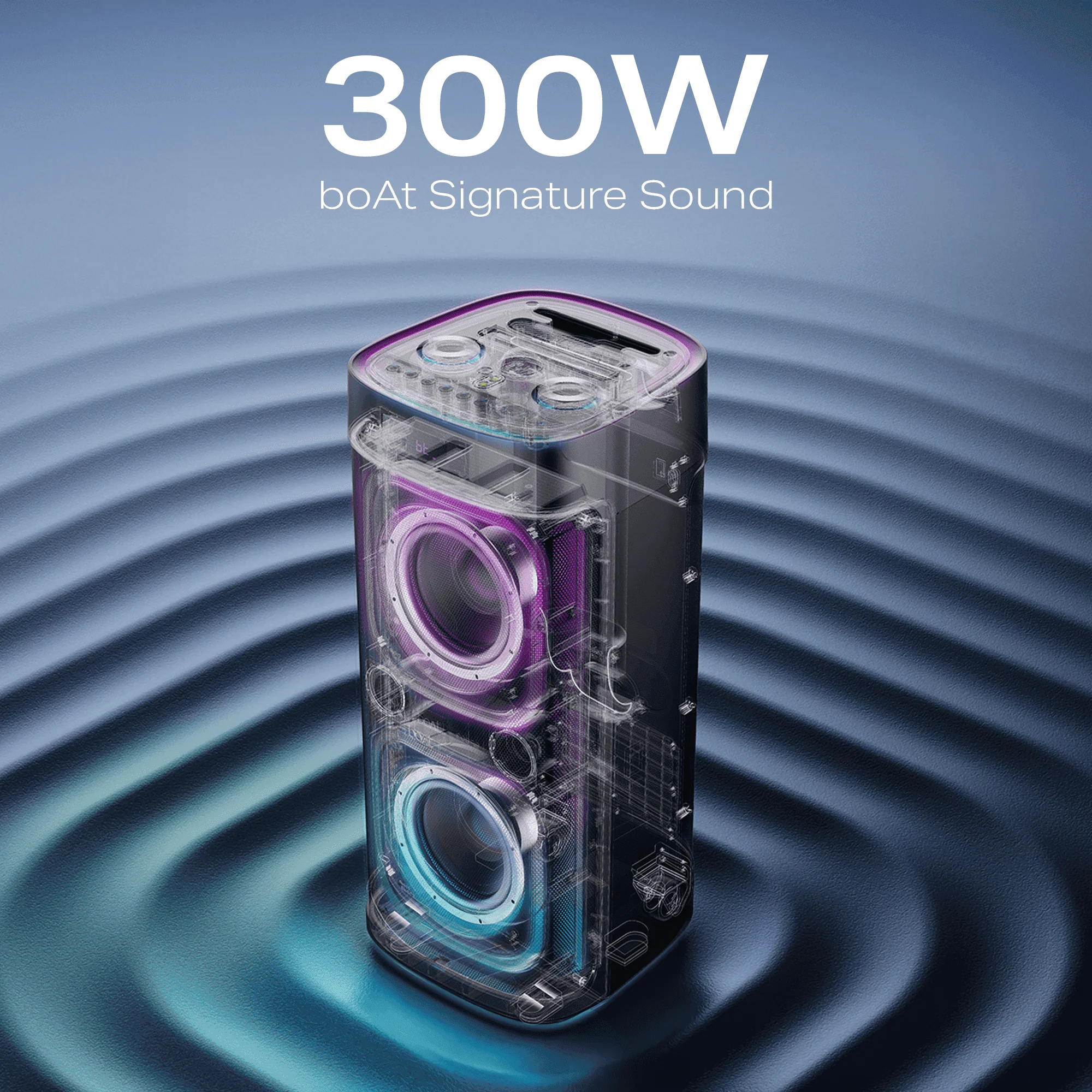 boAt PartyPal 700 Premium Black 300W Sound RGB Lights Bluetooth Speaker - Image 4