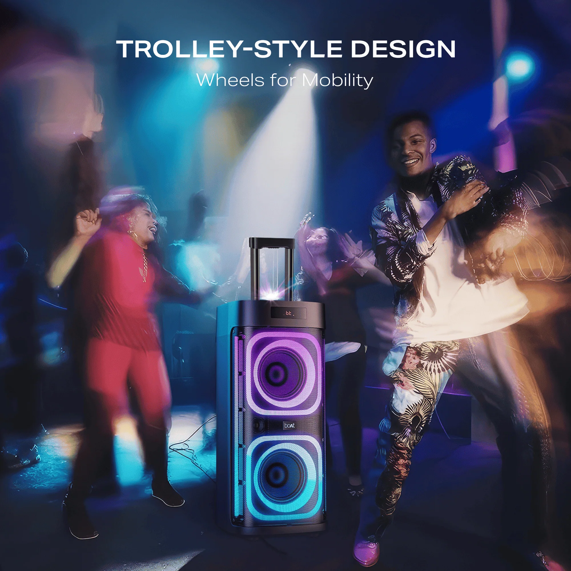 boAt PartyPal 700 Premium Black 300W Sound RGB Lights Bluetooth Speaker - Image 6