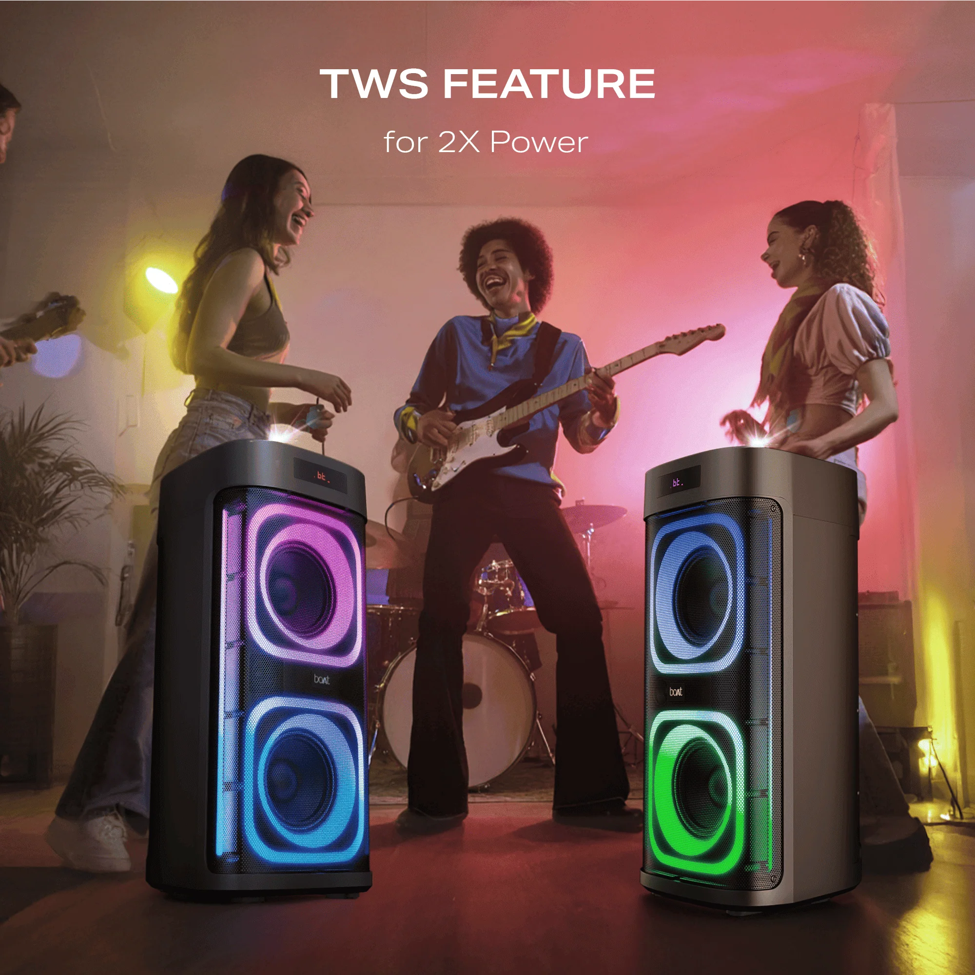 boAt PartyPal 700 Premium Black 300W Sound RGB Lights Bluetooth Speaker - Image 7