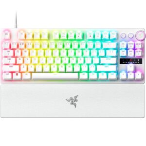 Razer Huntsman V3 Pro Tenkeyless Analog Optical Esports Wired RGB White Edition Gaming Keyboard With Wrist Rest ( RZ03-04981700-R3M1 )