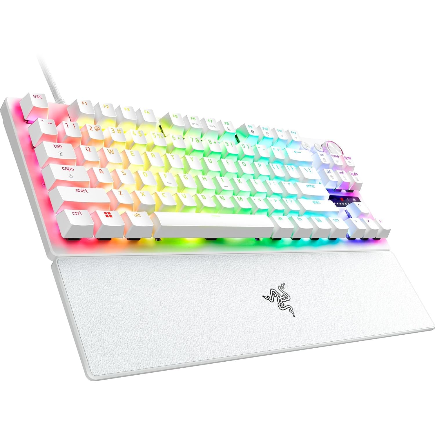 Razer Huntsman V3 Pro Tenkeyless Analog Optical Esports Wired RGB White Edition Gaming Keyboard With Wrist Rest ( RZ03-04981700-R3M1 ) - Image 3