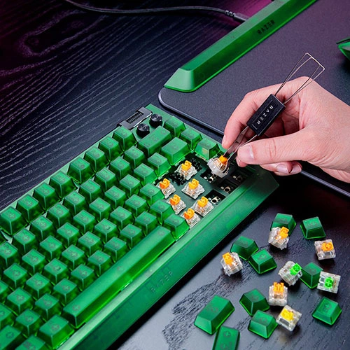 Razer BlackWidow V4 75 Percent Phantom Green Edition Wired RGB Mechanical Gaming Keyboard With Tactile Switches & Wrist Rest ( RZ03-05003300-R3M1 ) - Image 3