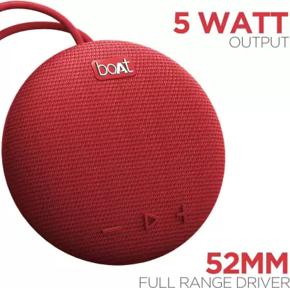 boAt Stone 193 Red 5W RMS Sound Portable Bluetooth Speaker - Image 5