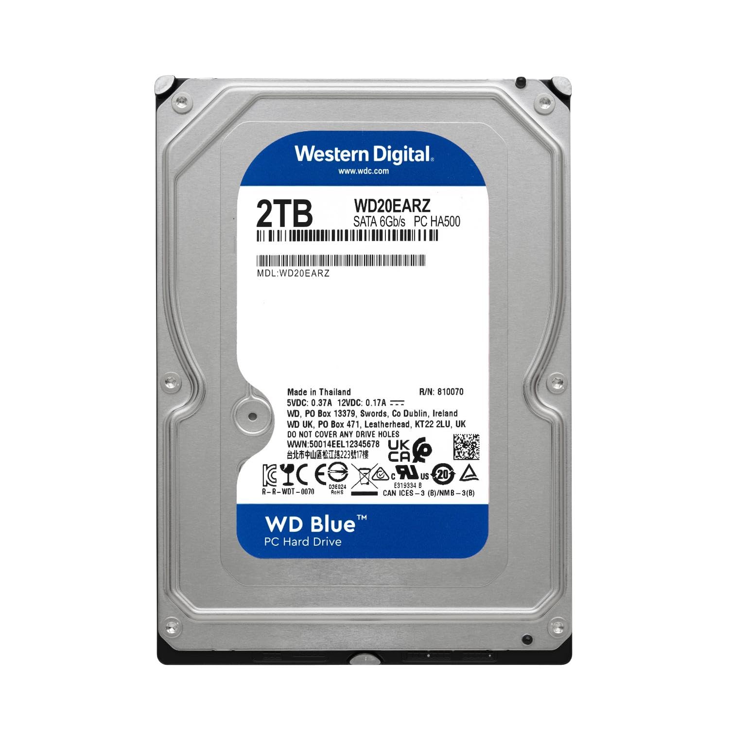 Western Digital WD Blue 2TB 3.5-Inch 5400 RPM SATA 64MB Cache PC Desktop Internal Hard Disk Drive ( WD20EARZ ) - Image 3