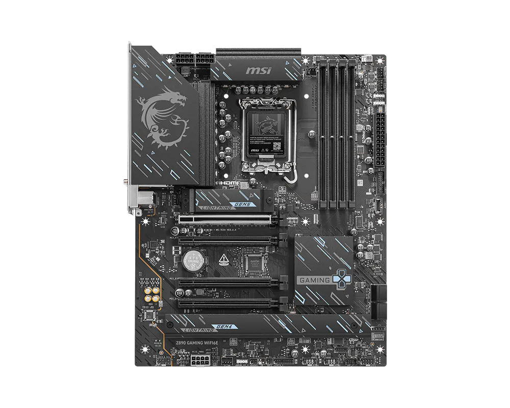 MSI Z890 GAMING WIFI6E ATX Motherboard ( Intel Socket LGA 1851, Supports Intel Core Ultra Processors (Series 2), 4x DDR5 RAM Slots, Max 256GB RAM ) - Image 2