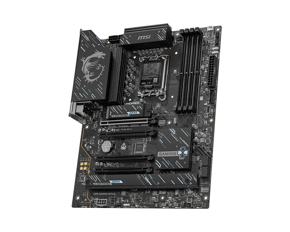 MSI Z890 GAMING WIFI6E ATX Motherboard ( Intel Socket LGA 1851, Supports Intel Core Ultra Processors (Series 2), 4x DDR5 RAM Slots, Max 256GB RAM ) - Image 3