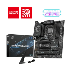 MSI Z890 GAMING WIFI6E ATX Motherboard ( Intel Socket LGA 1851, Supports Intel Core Ultra Processors (Series 2), 4x DDR5 RAM Slots, Max 256GB RAM )