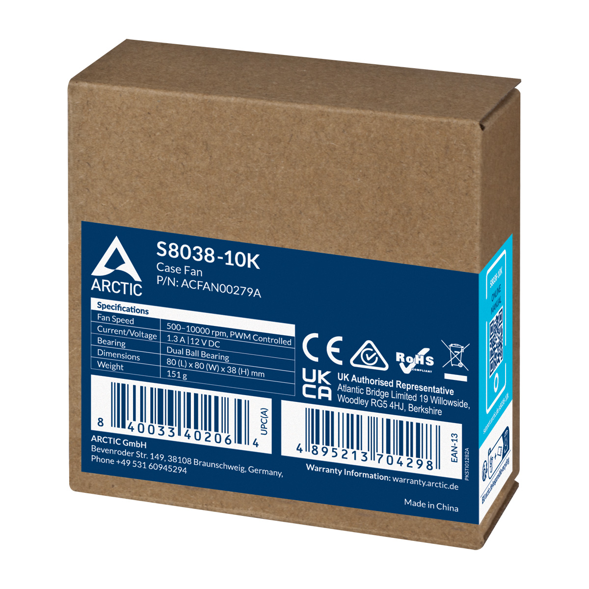 Arctic S8038-10K 80 mm 10000 Rpm Single-Pack Black Server Case Fan ( ACFAN00279A ) - Image 7