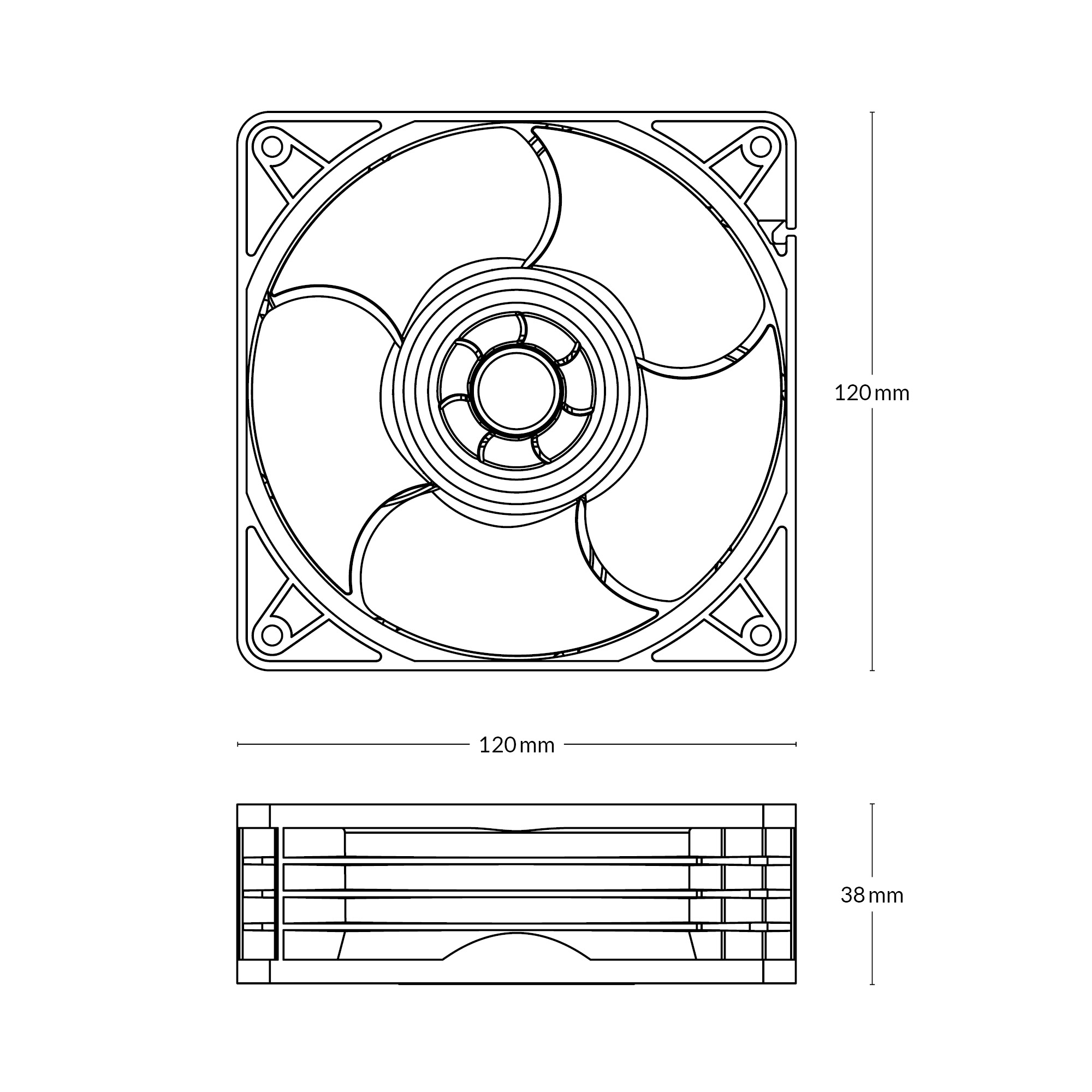 Arctic S12038-4K 120 mm 4000 Rpm Single-Pack Black Server Case Fan ( ACFAN00296A ) - Image 2
