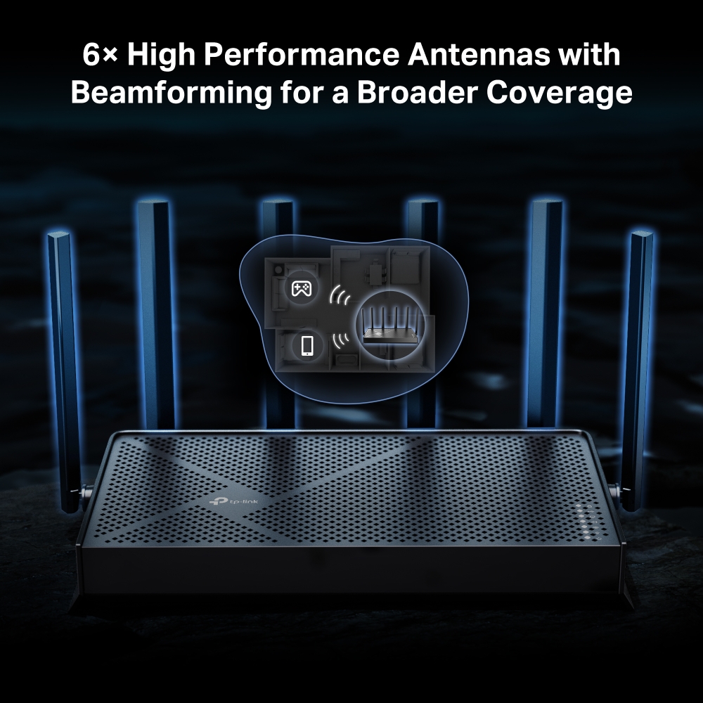 TP-Link Archer BE400 BE6500 Dual-Band Wi-Fi 7 Router With 6 High Performance Antennas for a Broader Coverage - Image 6