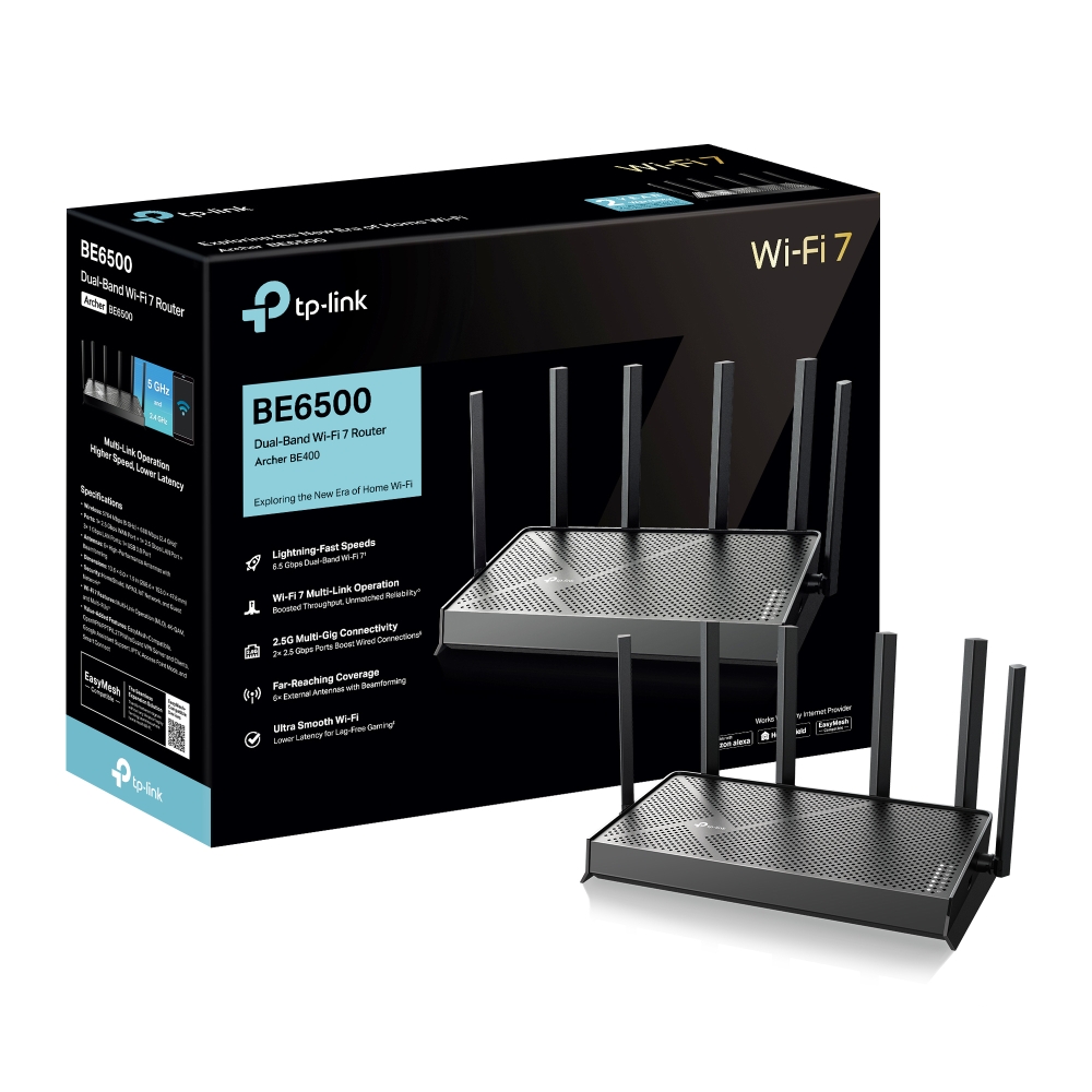 TP-Link Archer BE400 BE6500 Dual-Band Wi-Fi 7 Router With 6 High Performance Antennas for a Broader Coverage - Image 10
