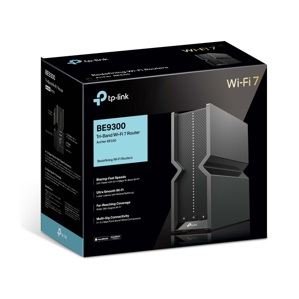 TP-Link Archer BE550 BE9300 Tri-Band Wi-Fi 7 Router With 6 High Gain Internal Antennas - Image 8