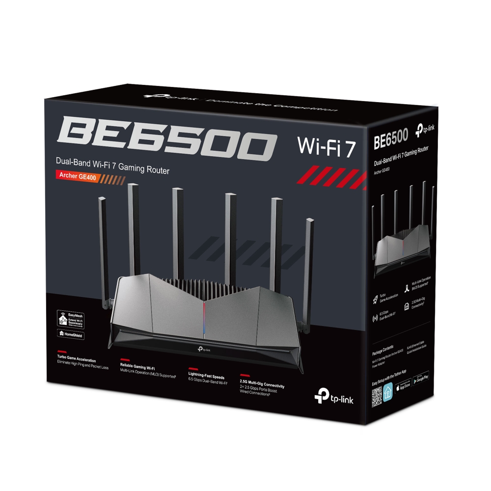 TP-Link Archer GE400 BE6500 Dual-Band Wi-Fi 7 Gaming Router With 6 High-Performance Antennas - Image 4