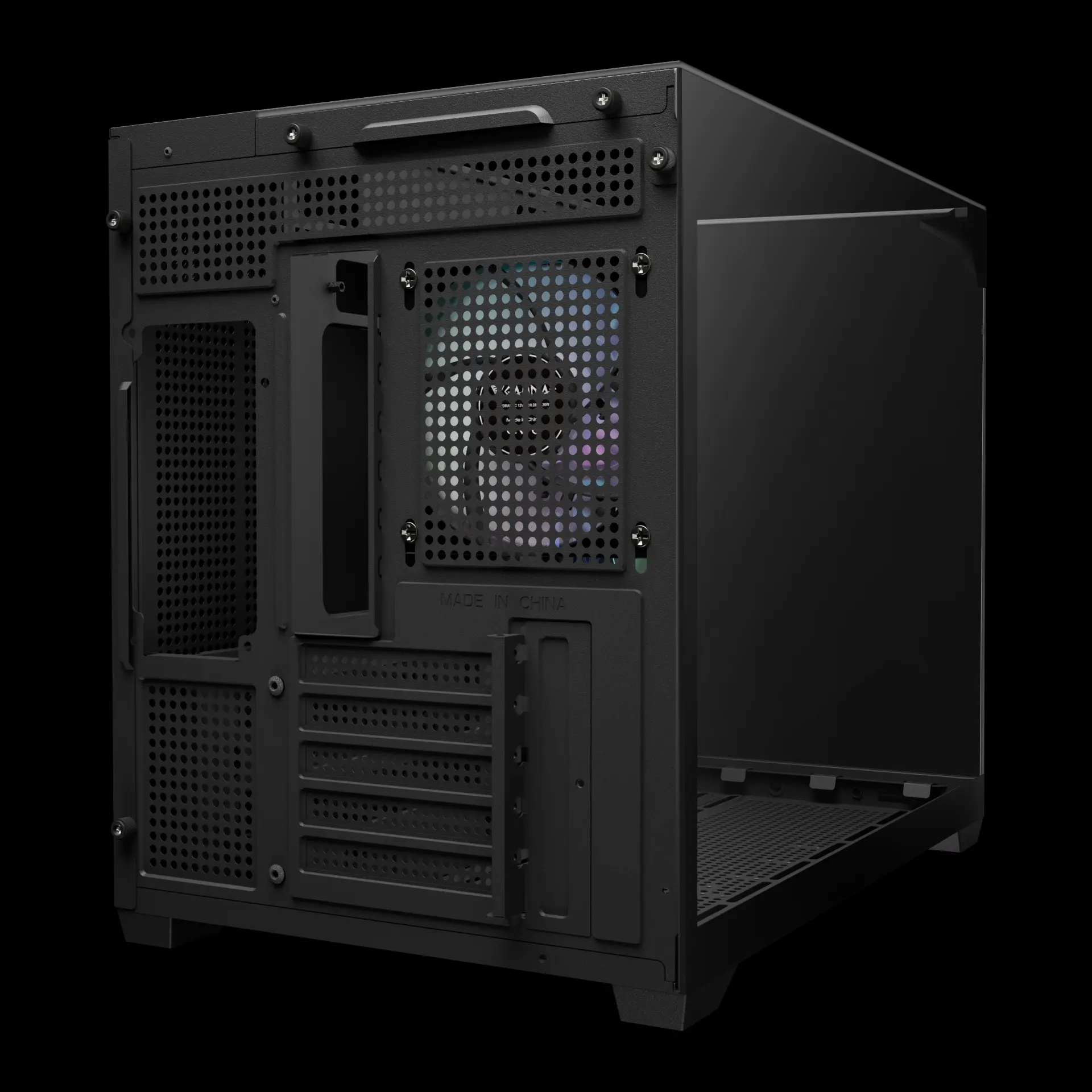 Gamdias Atlas M3M Micro-ATX Mini Tower Three-sided Columnless Tempered Glass Black Pc Cabinet With PWM ARGB Fans - Image 5