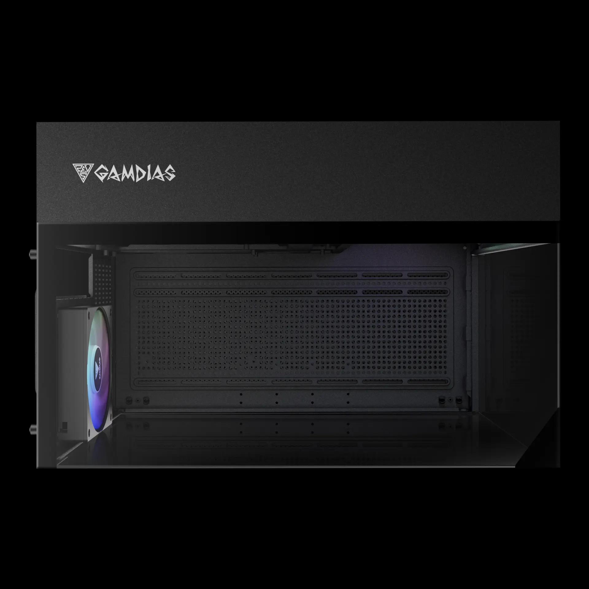 Gamdias Atlas M3M Micro-ATX Mini Tower Three-sided Columnless Tempered Glass Black Pc Cabinet With PWM ARGB Fans - Image 8