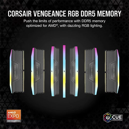 Corsair Vengeance RGB 16GB ( 16GB x 1 ) DDR5 6000MHz CL38 Grey Desktop Memory Kit ( CMH16GX5M1D6000Z38 ) - Image 3