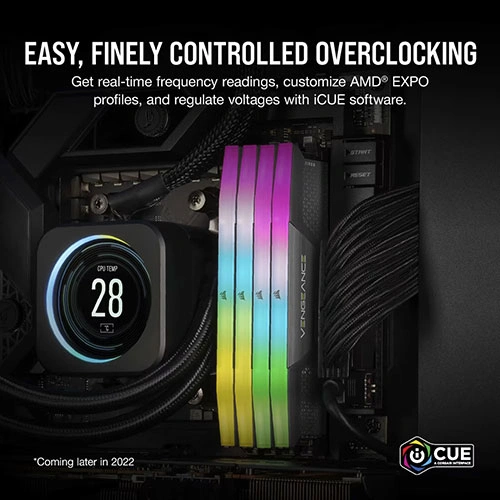 Corsair Vengeance RGB 16GB ( 16GB x 1 ) DDR5 6000MHz CL38 Grey Desktop Memory Kit ( CMH16GX5M1D6000Z38 ) - Image 4