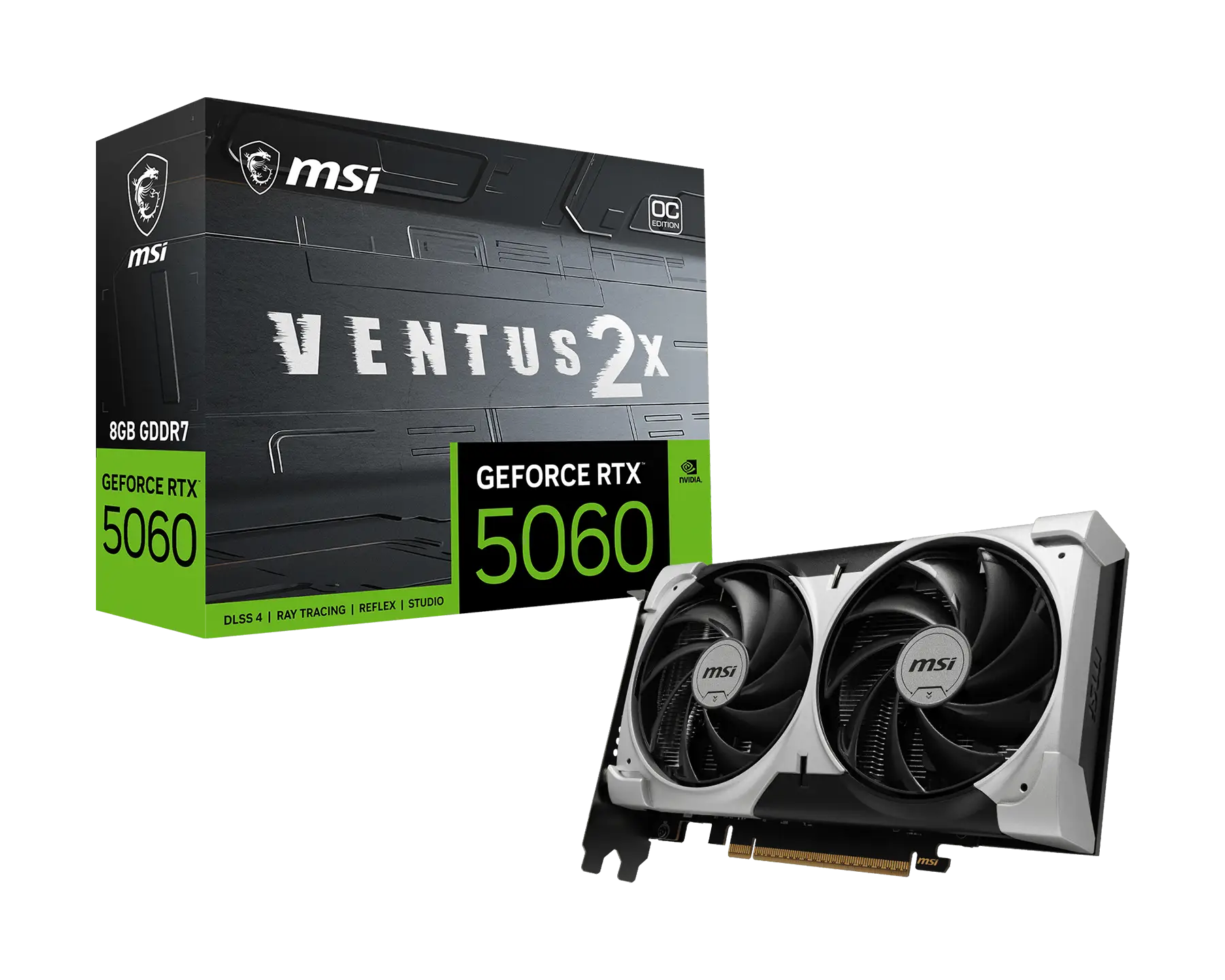MSI GeForce RTX 5060 8G VENTUS 2X OC V1 8GB GDDR7 128-Bit Gaming Graphics Card With Dual Fans ( G5060-8V2CV1 )