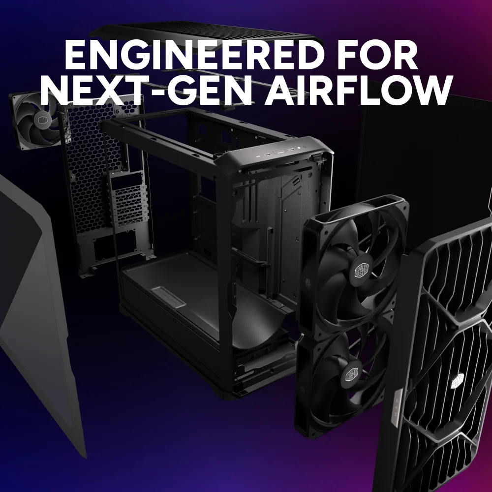 Cooler Master HAF II 500 E-ATX Full Tower Tempered Glass Panel Black PC Case With Pre-Installed Fans ( H500G2-KGNN-S00 ) - Image 4