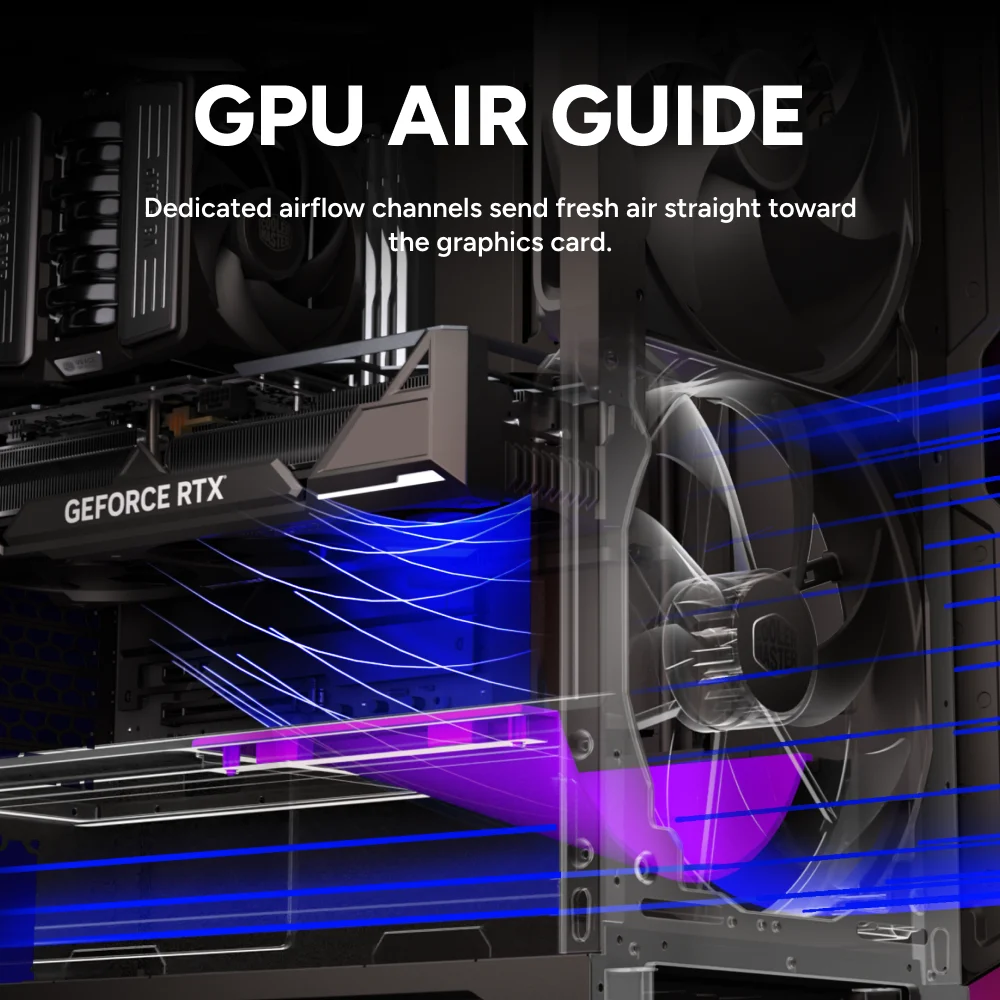 Cooler Master HAF II 500 E-ATX Full Tower Tempered Glass Panel Black PC Case With Pre-Installed Fans ( H500G2-KGNN-S00 ) - Image 5