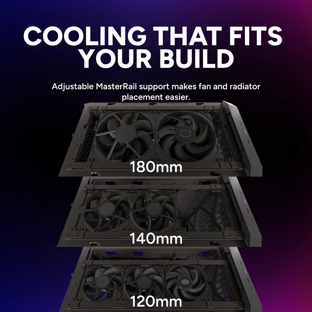 Cooler Master HAF II 500 E-ATX Full Tower Tempered Glass Panel Black PC Case With Pre-Installed Fans ( H500G2-KGNN-S00 ) - Image 6