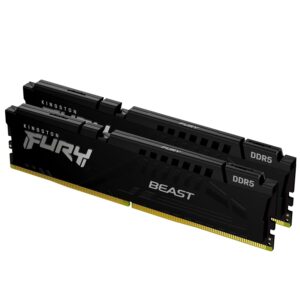 Kingston FURY Beast 128GB (2x64GB) DDR5 5600MT/s CL36 EXPO Non-ECC Unbuffered DIMM 288-Pin Black Desktop RAM ( KF556C36BBEK2-128 )