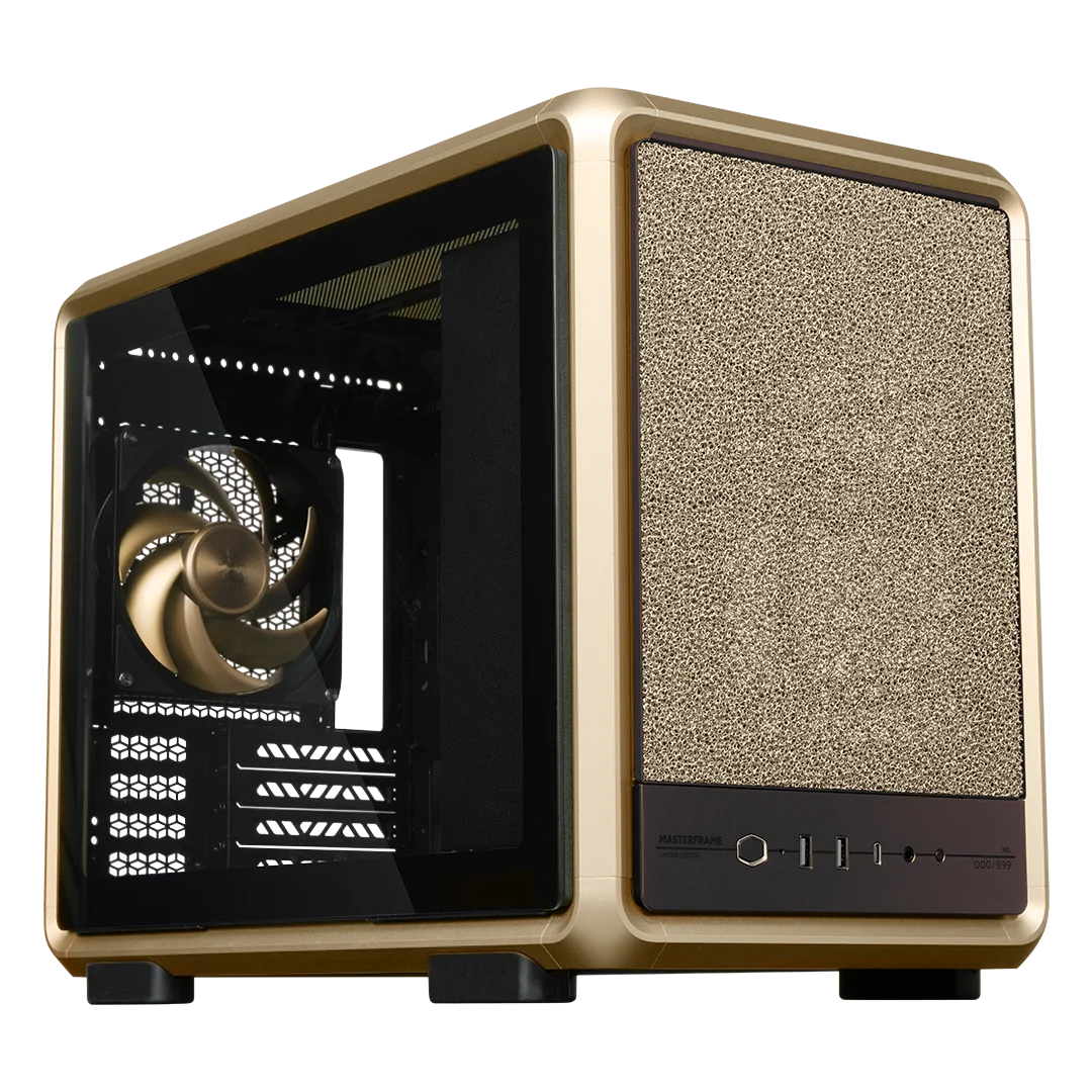 Cooler Master MasterFrame 400 Mesh Gold Limited Edition M-ATX Mini Tower Tempered-Glass Side Panel Pc Cabinet With Pre-installed Fan( MF400M-GGNN-S00)