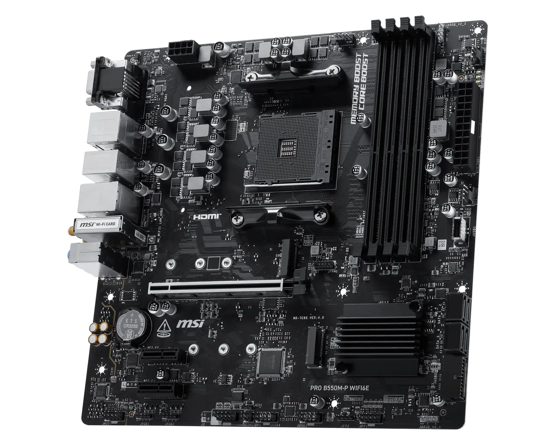 MSI PRO B550M-P WIFI6E mATX Motherboard ( AMD Socket AM4, Supports AMD Ryzen 5000 & 3000 Series Desktop Processors, 4x DDR4 RAM Slots, Max 128GB RAM ) - Image 3
