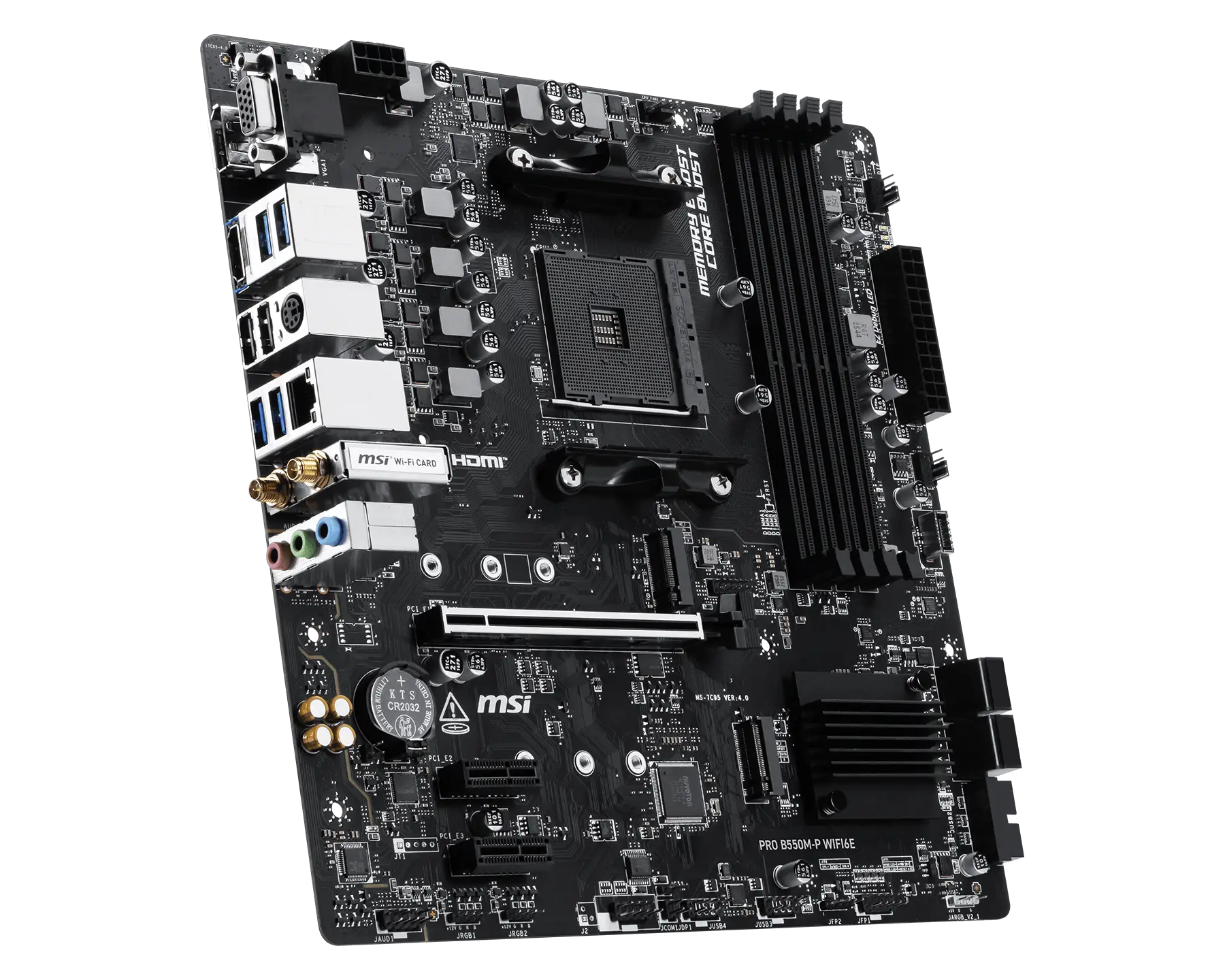 MSI PRO B550M-P WIFI6E mATX Motherboard ( AMD Socket AM4, Supports AMD Ryzen 5000 & 3000 Series Desktop Processors, 4x DDR4 RAM Slots, Max 128GB RAM ) - Image 4