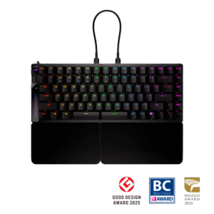 Asus ROG Falcata RGB USB 2.0 (TypeC to TypeA), RF 2.4GHz, Bluetooth 5 Black Gaming Keyboard With HFX V2 Magnetic Switches