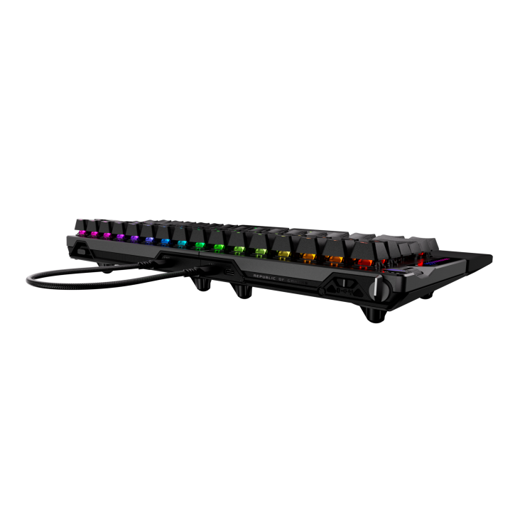 Asus ROG Falcata RGB USB 2.0 (TypeC to TypeA), RF 2.4GHz, Bluetooth 5 Black Gaming Keyboard With HFX V2 Magnetic Switches - Image 7