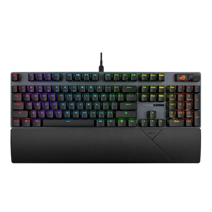 Asus ROG Strix Scope II X Wired USB Black RGB Ergonomic design Detachable Wrist Rest Mechanical Gaming Keyboard With Hot-swappable ROG NX Storm V2 Mechanical Switches