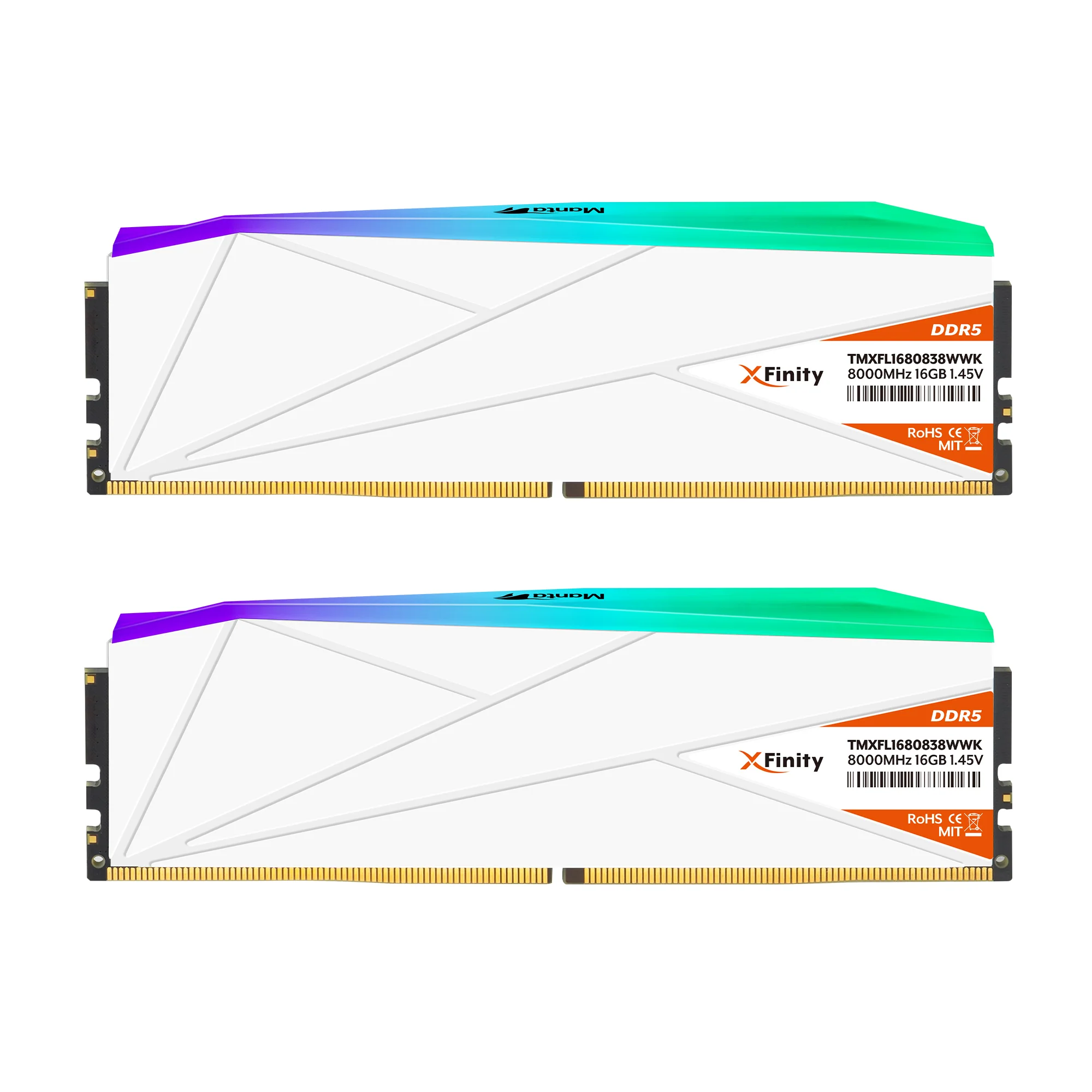V-Color Manta XFinity RGB 32GB (16GBx2) DDR5 6000MHz CL30 White Desktop Gaming Memory ( TMXFL1660830WWK ) - Image 2