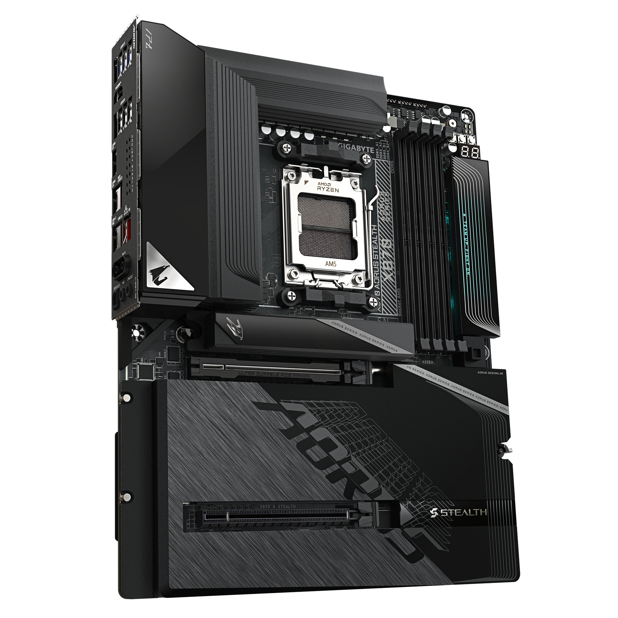 Gigabyte X870 AORUS STEALTH ATX Motherboard ( AMD Socket AM5 , AMD Ryzen 9000, 8000, 7000 Series Processors, 4 x DDR5 RAM Slots, Max 256GB RAM Support ) - Image 3